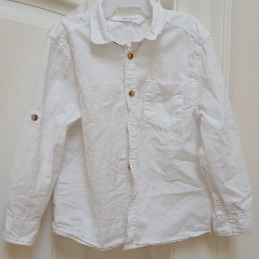 White Button-Up Boy Shirt
